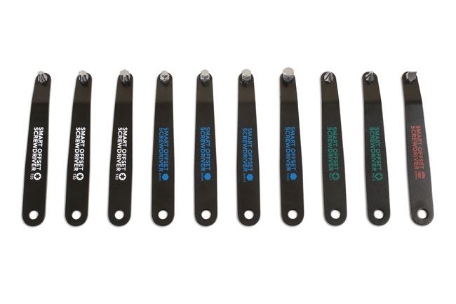 Laser Tools LAS-6709 alacsony profilú, eltolt kialakítású bitkészlet, 10 részes termék fő termékképe