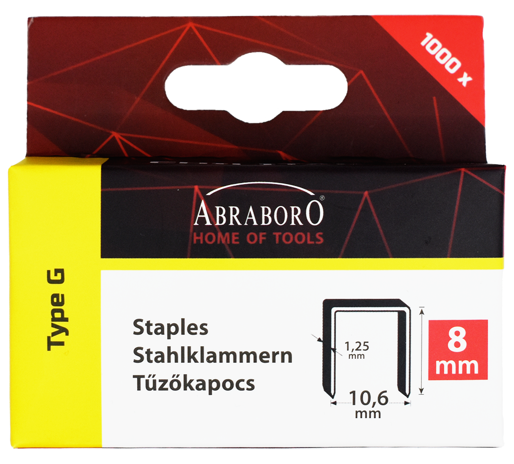 Abraboro CHILITAC G-11 típusú tűzőkapocs, 14 / 10.6 / 1.25 mm, 1000 db/csomag termék fő termékképe
