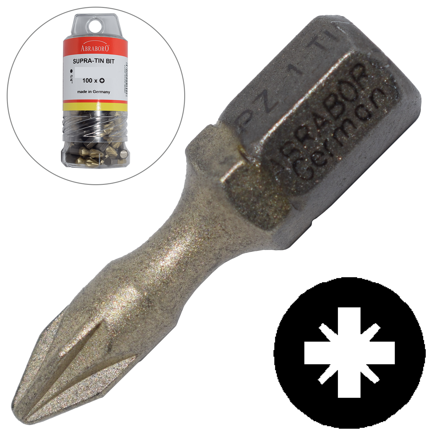 Abraboro PZ 3 x 25 mm Pozidrive SUPRA-TIN XXL bit, 100 db/csomag termék fő termékképe