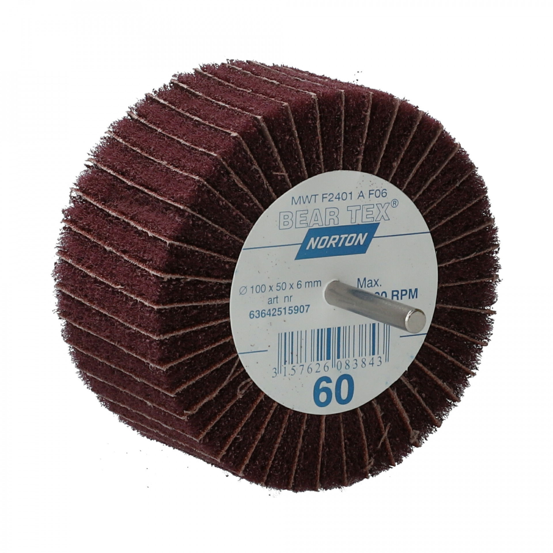 Norton Beartex csapos lamellás csiszolókorong Ø100x50x6mm Fine A/60, 10 db/csomag termék fő termékképe