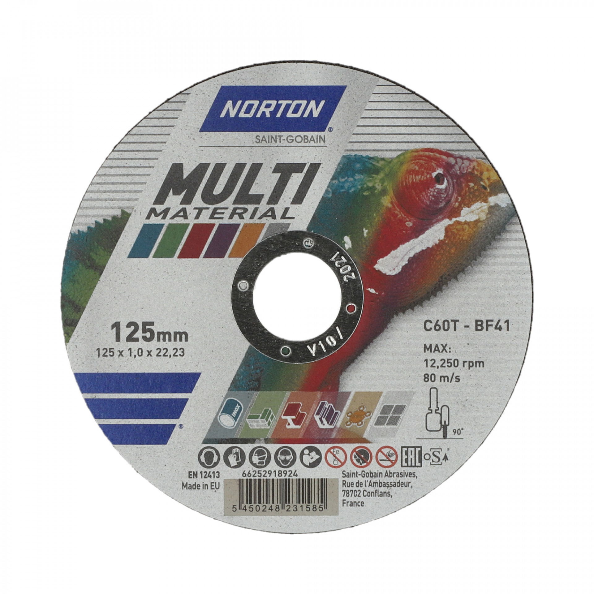 Norton Multimaterial vágókorong 125x1,0x22,23mm C60T, 25 db/csomag termék fő termékképe