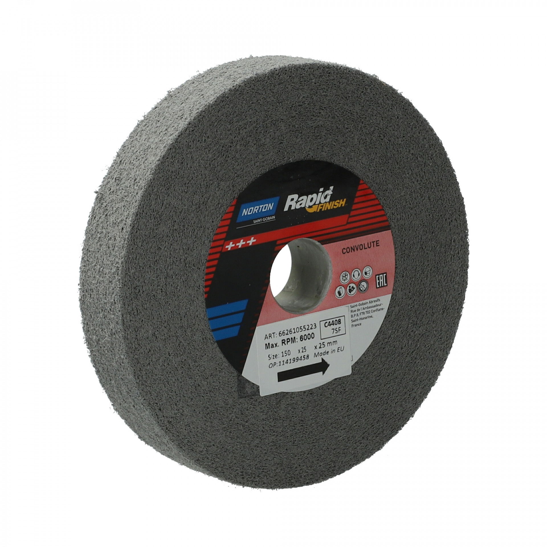 Norton Rapid Finish Series 1000 Long Life rost csiszolókorong 150x25x25mm Fine 7 SiC, 3 db/csomag termék fő termékképe