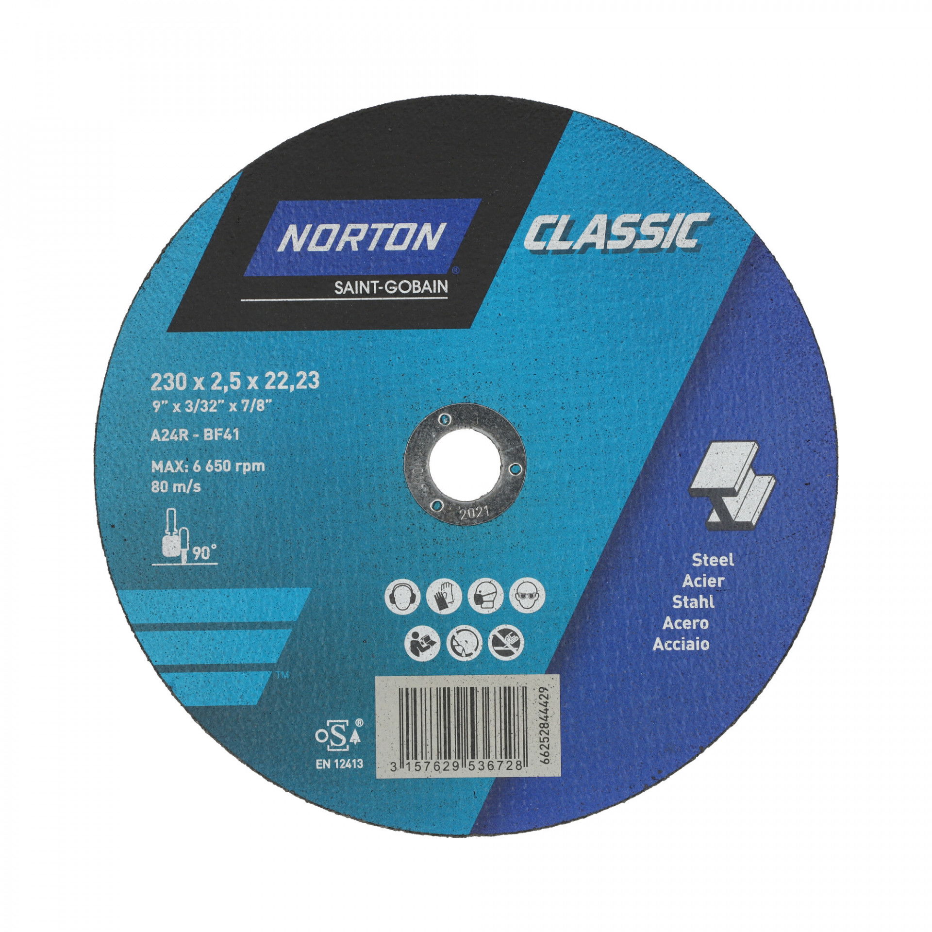 Norton Classic vágókorong 230x2,5x22,23 mm A24R, 25 db/csomag termék fő termékképe