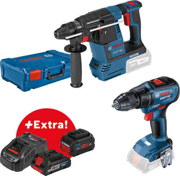 Bosch GBH 18V-26 akkus SDS-plus fúró-vésőkalapács + GSR 18V-50 akkus fúró-csavarozó termék fő termékképe