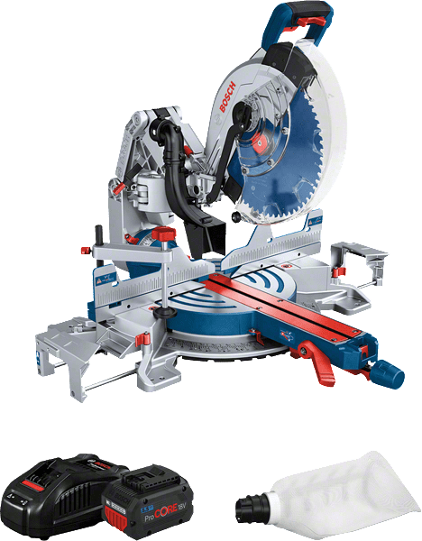 Bosch GCM 18V-305 GDC BITURBO akkus szénkefe nélküli gérvágó (2 x 5.5 Ah Li-ion akkuval) termék fő termékképe